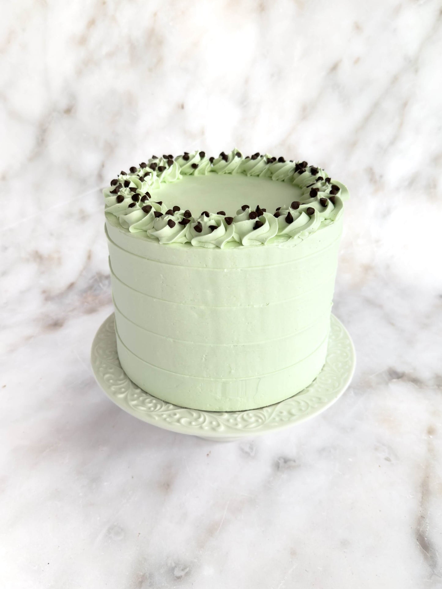 Gluten Free Mint Chocolate Chip Cake